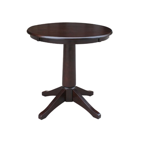 International Concepts Round 30 in Round Top Pedestal Table, 28.9 inH, Rich Mocha, 30 W, 30 L, 29.9 in H, Wood, Rich Mocha K15-30RT-27B